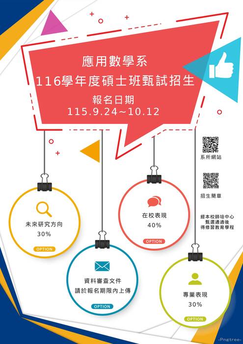 116碩甄招生海報圖片